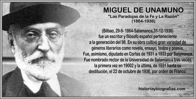Ejemplo de la biograf'ia de Miguel de Unamuno image 0