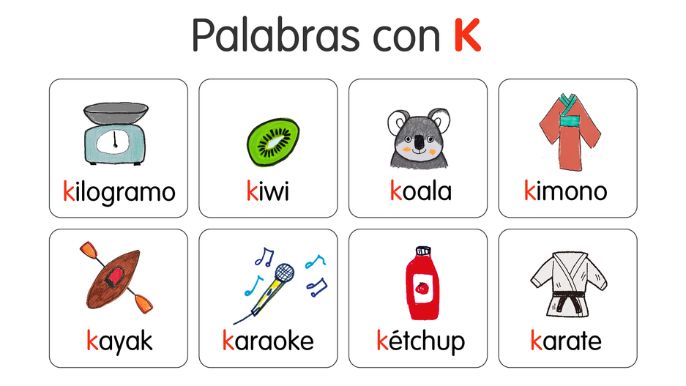 palabras con k